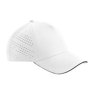 Beechfield Accelerate Baseball Cap / White/Black